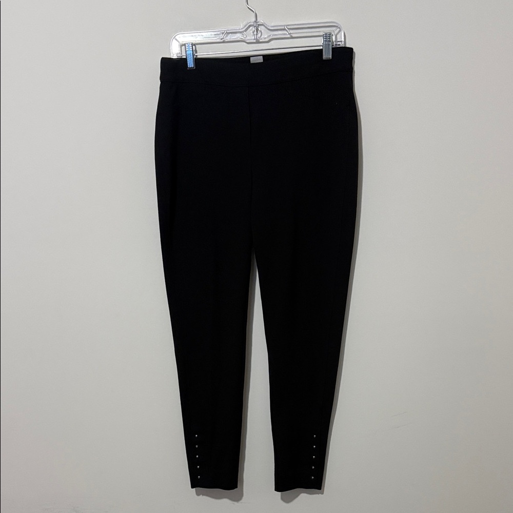Chicos Black Knit Dress Pants, Pull On, size 2 (US size 12)